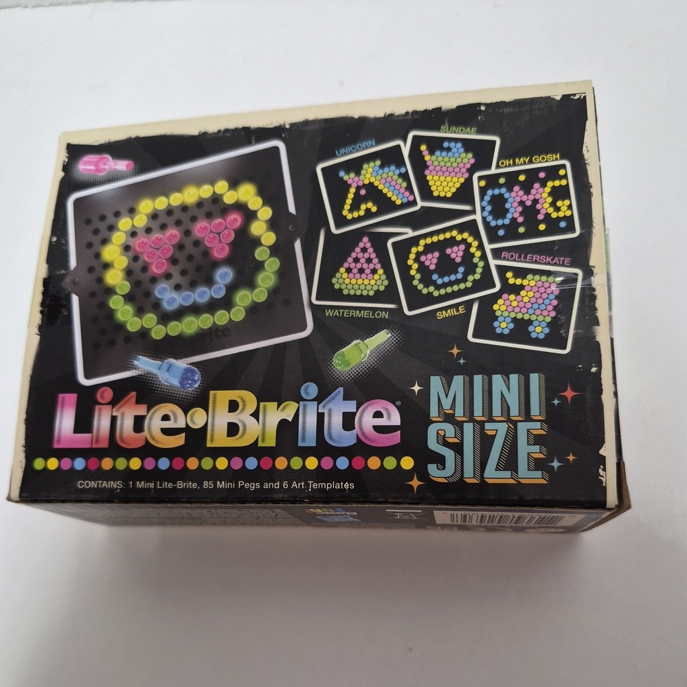 Lite Brite Mini Size Magic Screen Retro Toy Hasbro Basic Fun 92 Pieces NEW - Picture 9 of 9